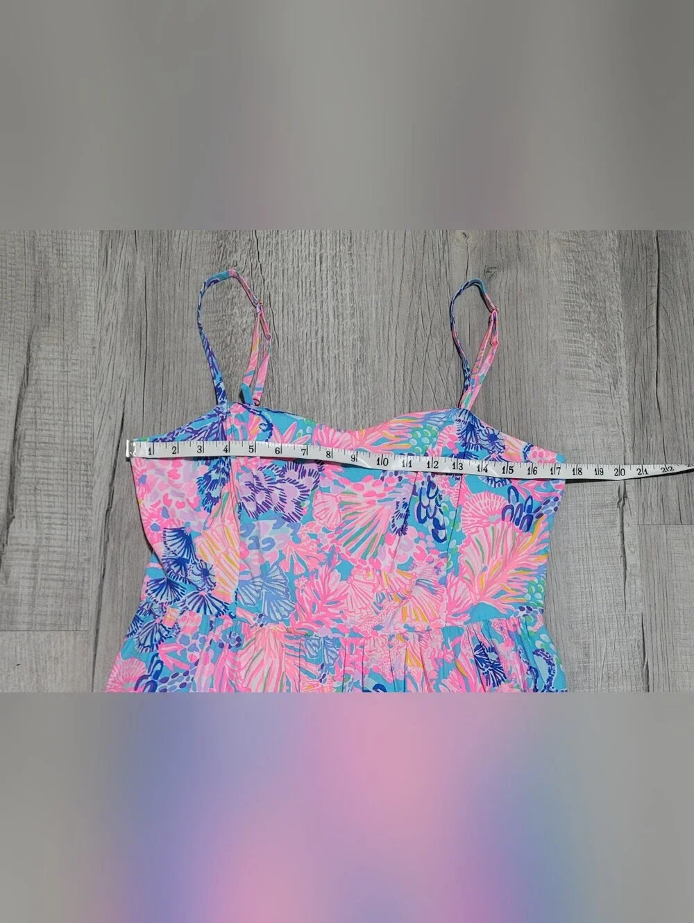 Lilly Pulitzer Edith Maxi Dress Splendor in the Sand Pink Blue Size 8 EUC - Picture 14 of 15